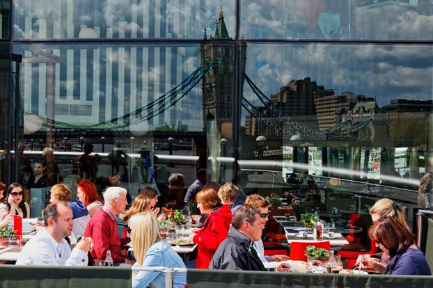 People sitting in restaurant